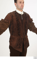  Photos Man in Historical Dress 16 14th century brown jacket leather leather jacket medieval clothing upper body 0001.jpg